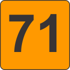Number Seventy One (71) Fluorescent Circle or Square Labels